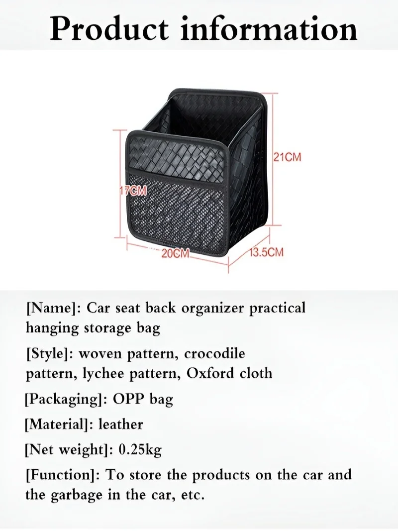 Car Trash Can with Strap Practical and