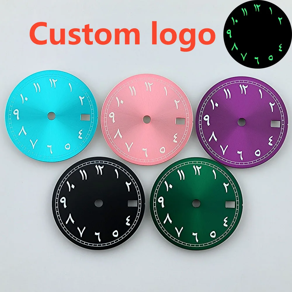 watch dial N H35 dial Arabic numeral green luminous dial suitable for N H35 N H36 movement watch accessories watch repair tools