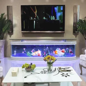 طاولة قهوة زجاجية مع مصباح ، طاولة شاي حوض السمك ، خزانة تلفزيون ، حامل خزان سمك ، أثاث منزلي ، فاخر أعلى 8 مبيعات لخزانة أحواض السمك - رقم 7