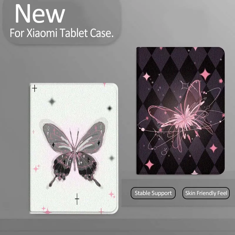 

Cartoon Pink Butterfly Pattern Tablet Case For Xiaomi Redmi Mini Pad SE K 2 4 5 6 7 8 2023 2025 11 8.8 11.2 10.1 Pro Gift