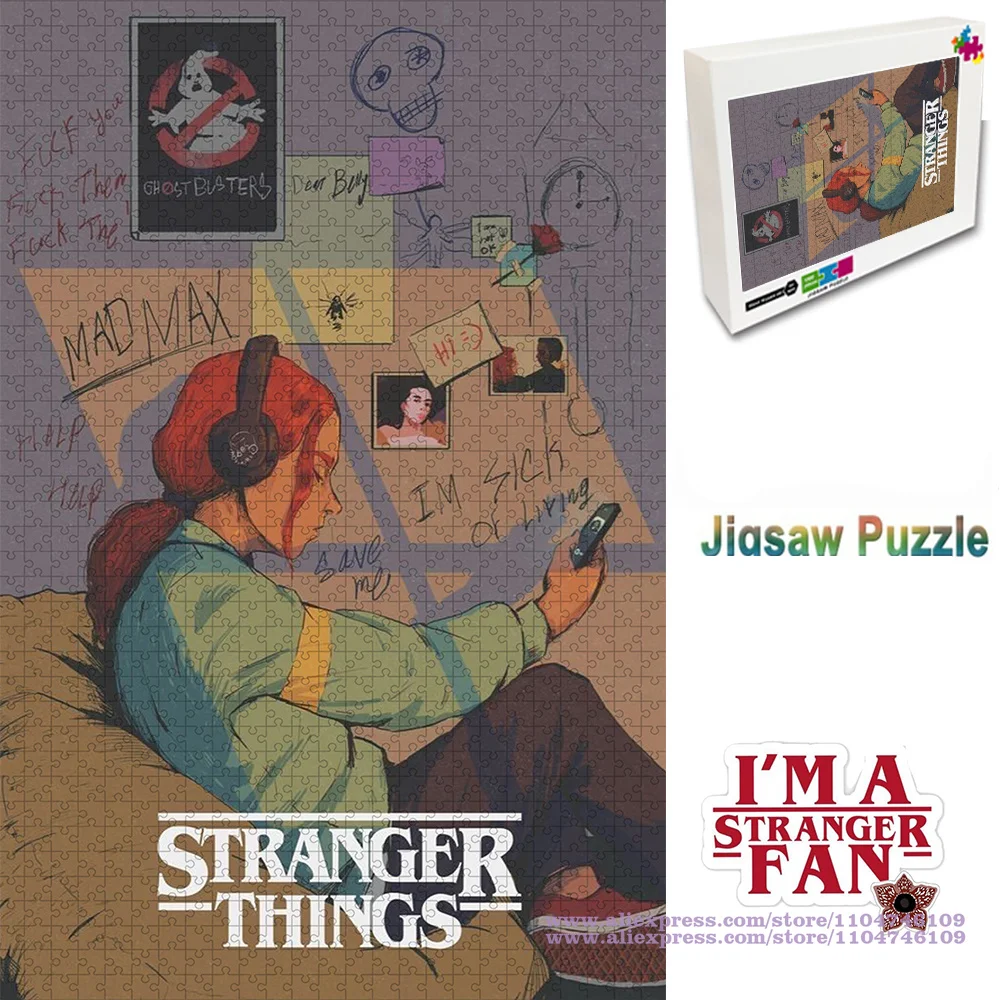 

Пазлы-головоломки «Очень странные дела» с персонажами Мэда Макса, 108/200/300/500/1000/1500 элементов, развивающие интеллект, уникальный подарок для фанатов