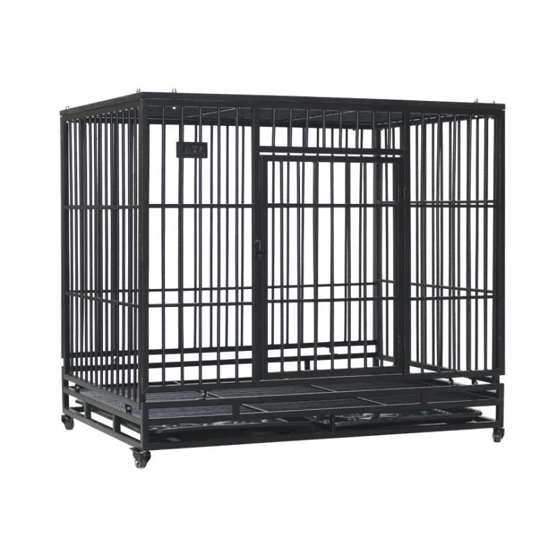 

Large Dog Cage Crate Heavy Duty Strong Metal Kennel Playpen with Four Wheels