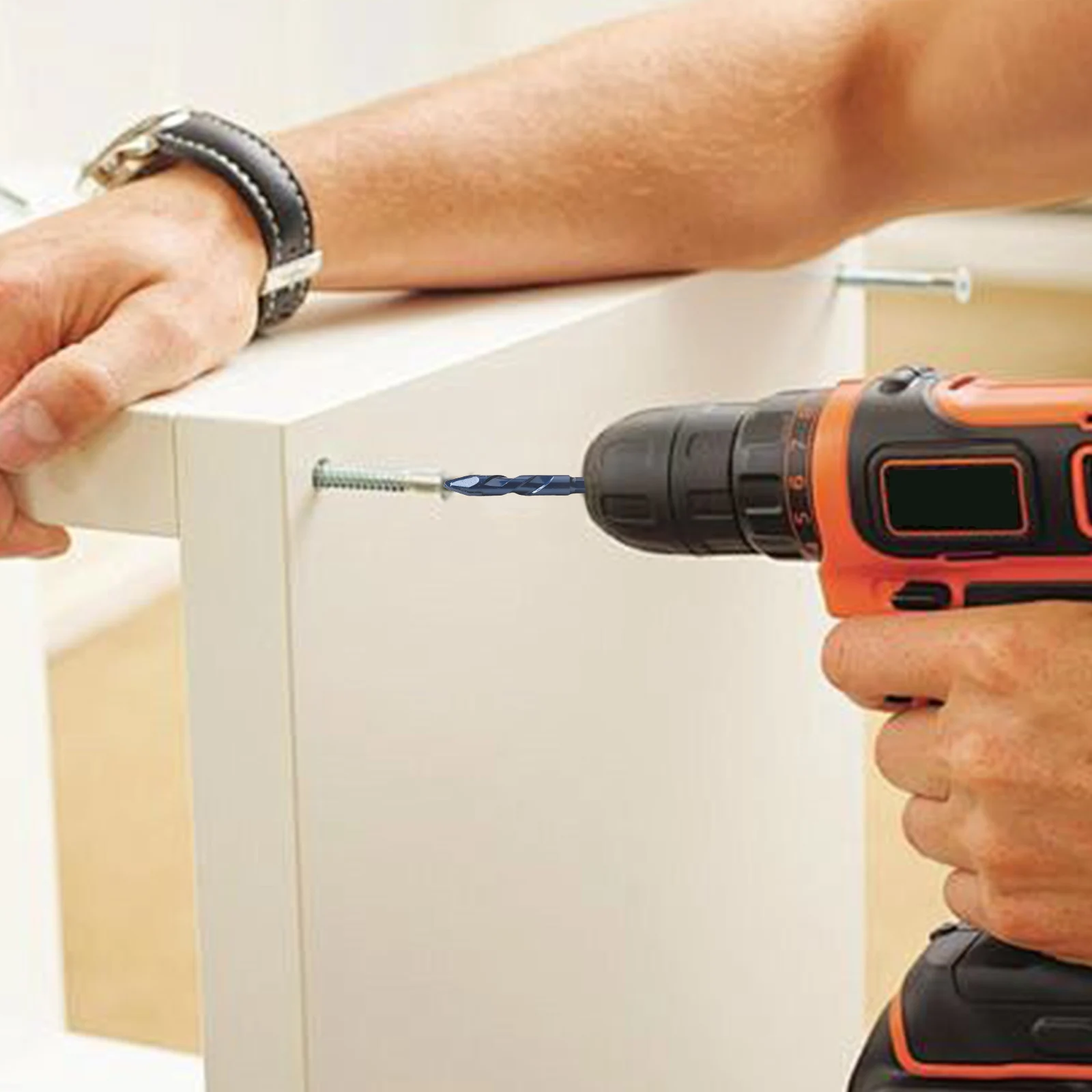 

4pcs Drill Bits for Effective Wood Metal and Tile Drilling 612mm Carbide Specifications with 6 35mm Handle for Ease