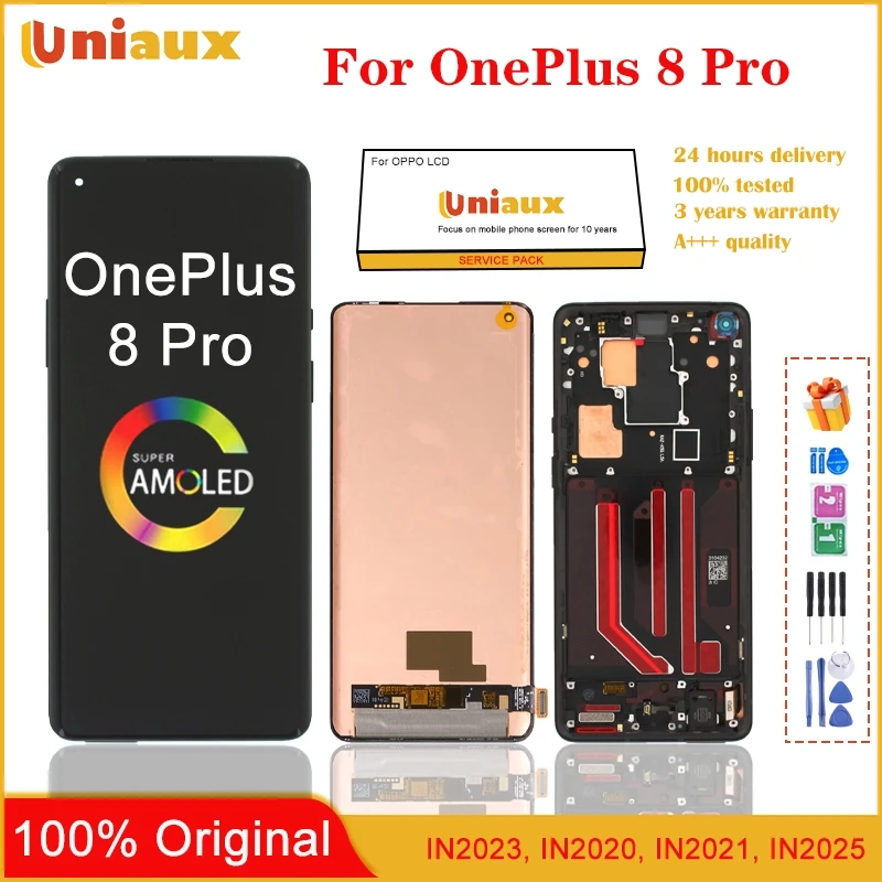 

6.78" Original LCD For OnePlus 8 Pro LCD One Plus 8pro LCD Display Touch Screen Digitizer Assembly For OnePlus 1+ 8 Pro LCD Tool