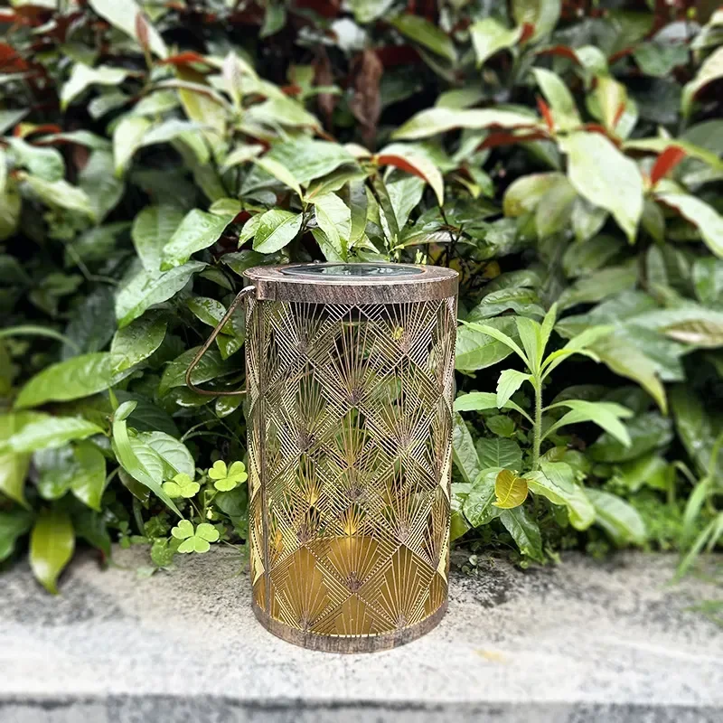 Wrought Iron Solar Lighting Lotus Projection Light Outdoor Courtyard Lawn Light Garden Villa Decoration