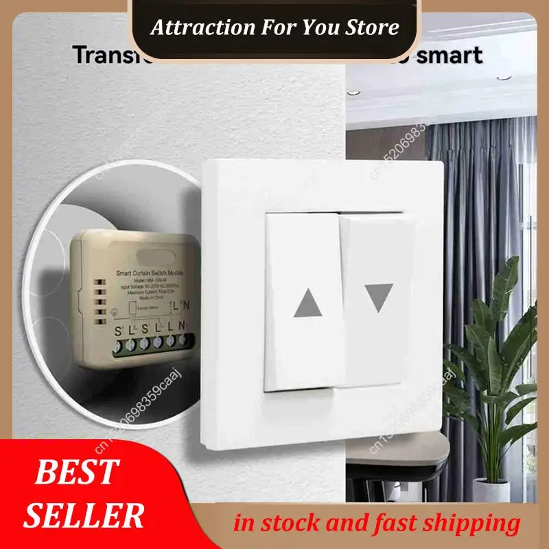 Hot Selling WIFI Smart Curtain Switch Module Connect Curtain Electric Motor Intelligent Switch Work With Alexa/Google Home view 5