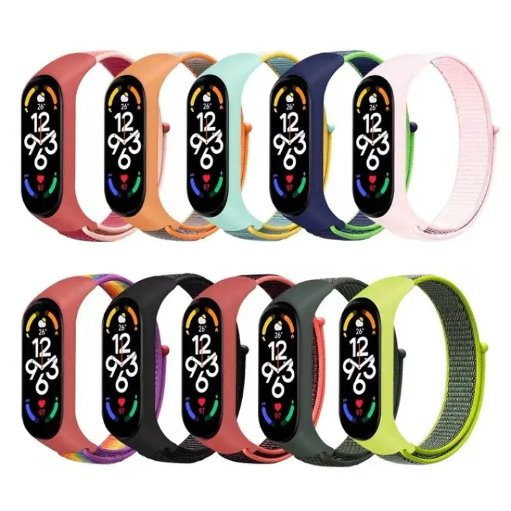 حزام نايلون لـ Xiaomi Mi Band 7 6 5 4 3 Smartwatch مريح للتنفس معصمه لـ Xiaomi Mi Band 7 6 5 4 3 حزام سوار #6