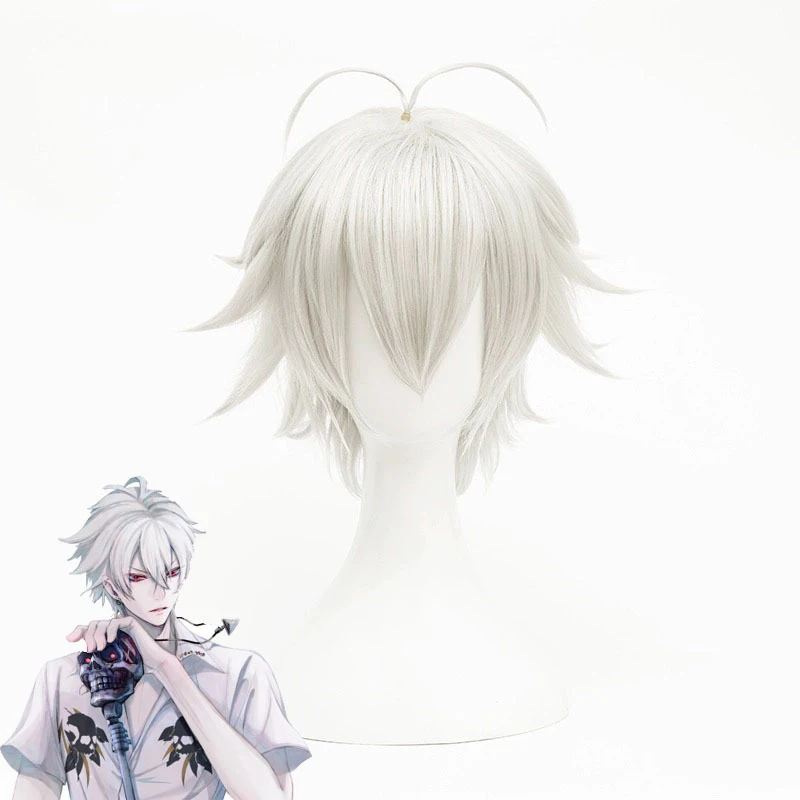 SAMATOKI AOHITSUGI Cos Hoofddeksels Bal Man Accessoires Hoofddeksels Rand Lifting Ahoge Kort Haar Anime Hypnose Microfoon Rol Pruik