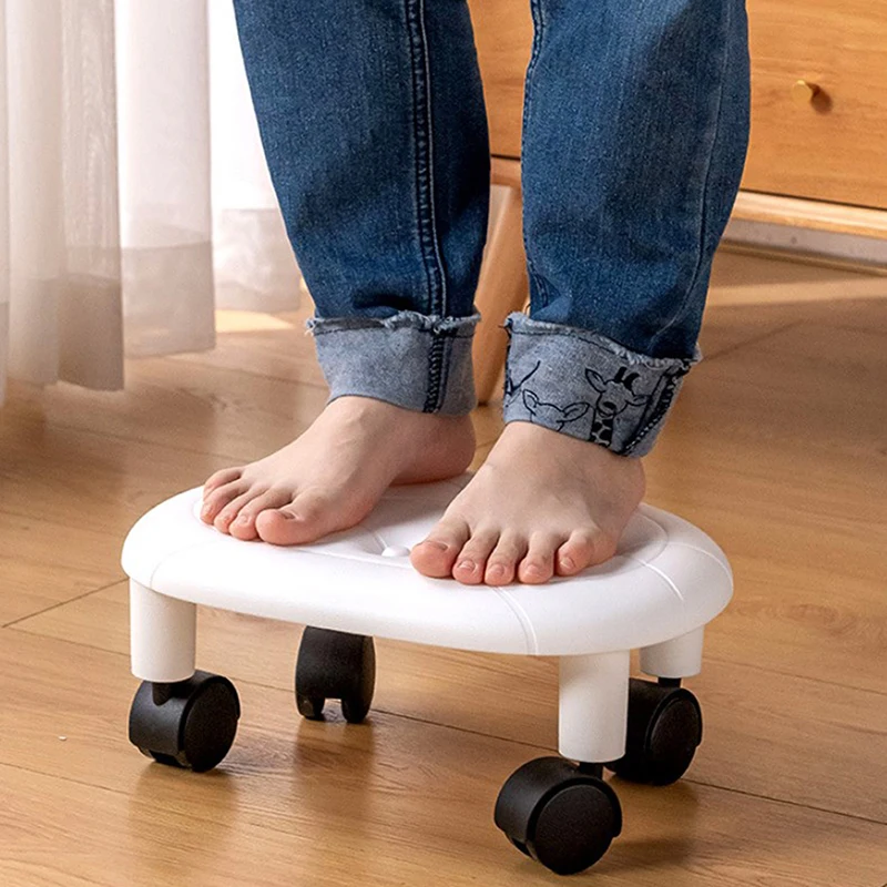 Portátil Mini Wheels Stool, Multifuncional Rolling Stool, Heavy Duty, Polia confortável, Min cadeira com assento, 360 Rotating