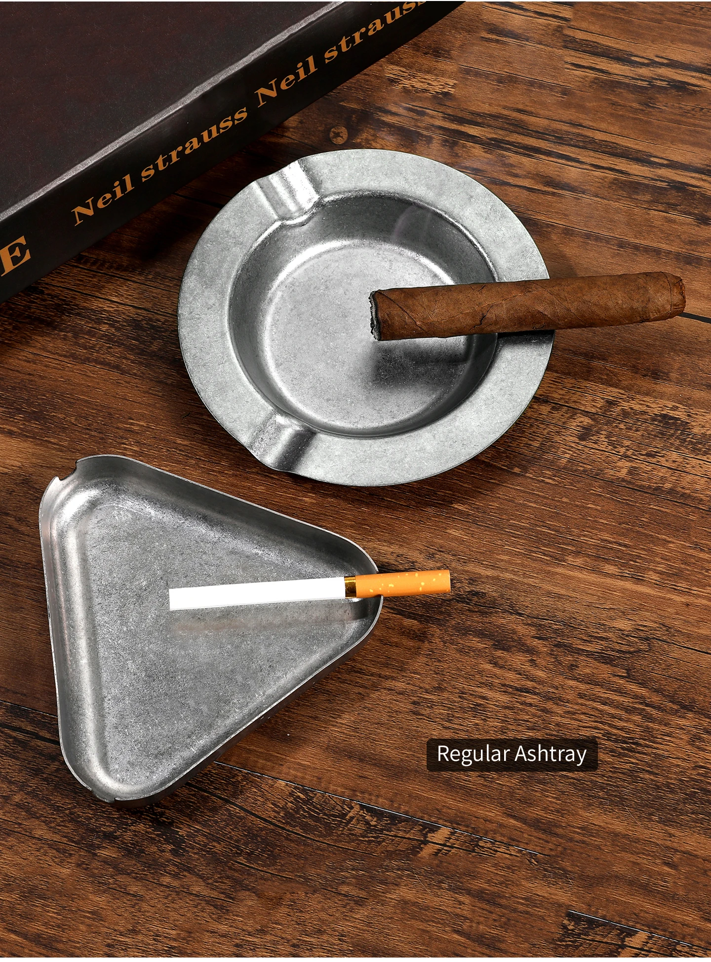 Vintage Aschenbecher aus 304 Edelstahl mit Lasergravur, DIY Personalisierbar mit Foto, Text oder Logo, Individuelles Souvenir-Geschenk – Detail 7