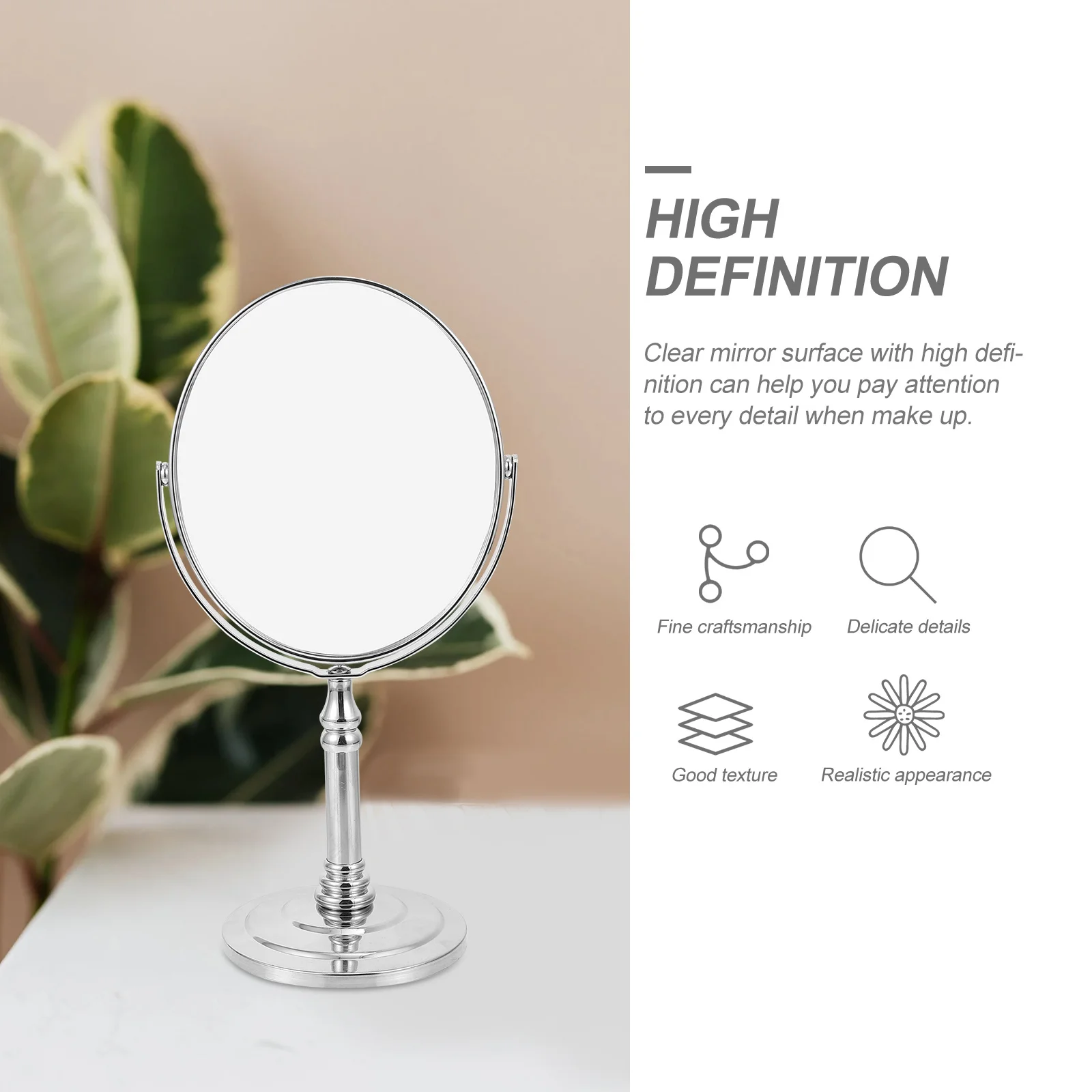 1 stuks meisje desktop cosmetica spiegel dubbelzijdig draaibare spiegel thuis make-up tool stabiele basis elegant en delicaat ontwerp