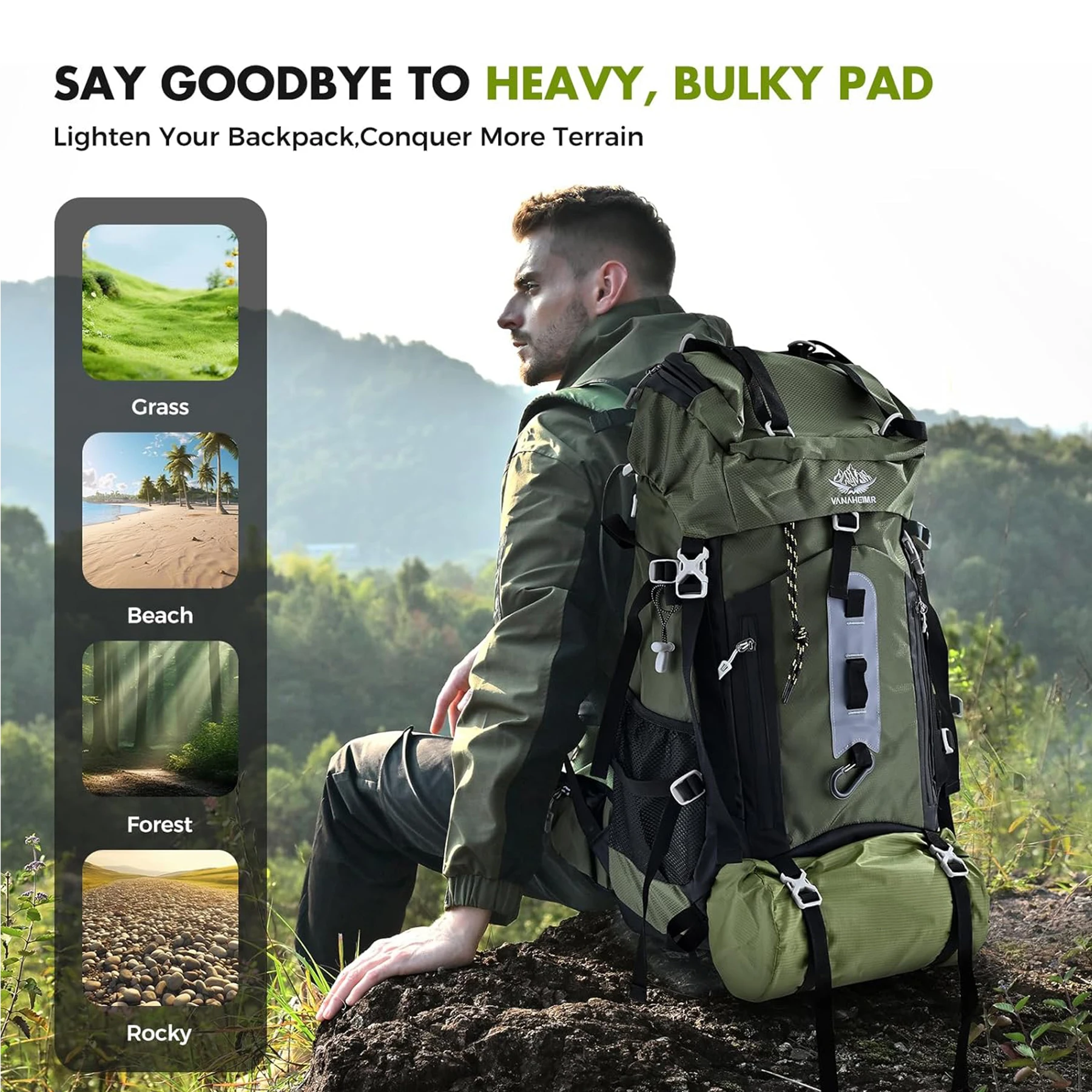  Camping Sleeping Pad,Double Sleeping Pad for 2 Person with Pillow Built-in Foot Pump Inflatable Sleeping Mat for Tent