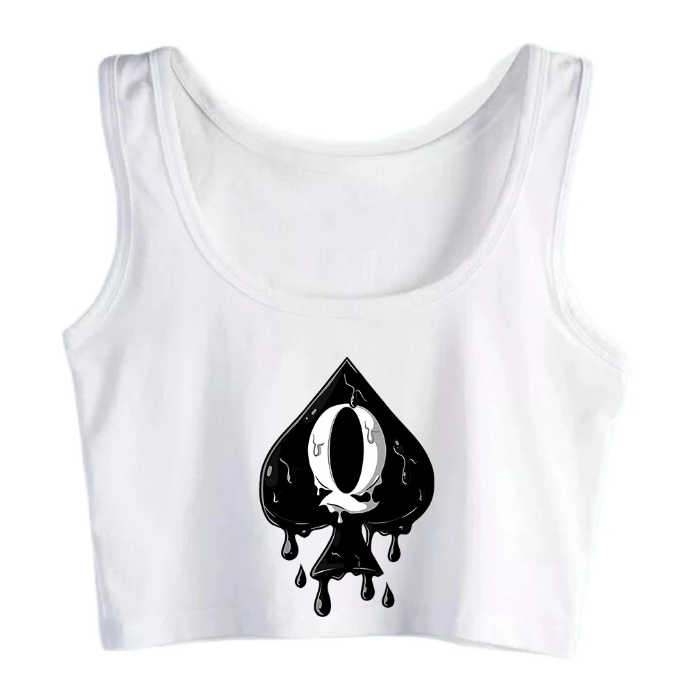 The wet Queen of Spades Tumbler Graphic Cotton Sexy Crop Top Hotwife Humor Fun Flirting Style Tank Top Swinger Naughty Camisole