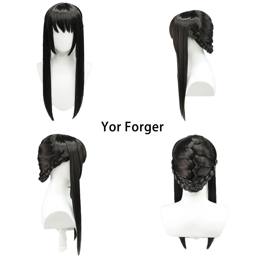 

High-Quality Anime Spy×Family Yor Forger Thorn Princess Cosplay Synthetic Hair 22-Inch Brown-Black Stage Performance Daily Wig