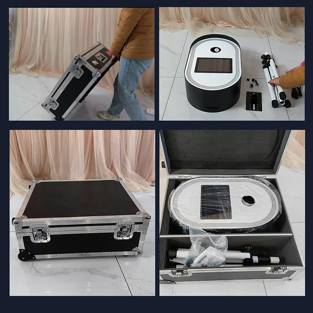 كاميرا Dslr سهلة الإعداد مع كشك تصوير ثلاثي القوائم بشاشة تعمل باللمس مقاس 10.1 بوصة مع كشك تصوير ذاتي فلاش للحفلات