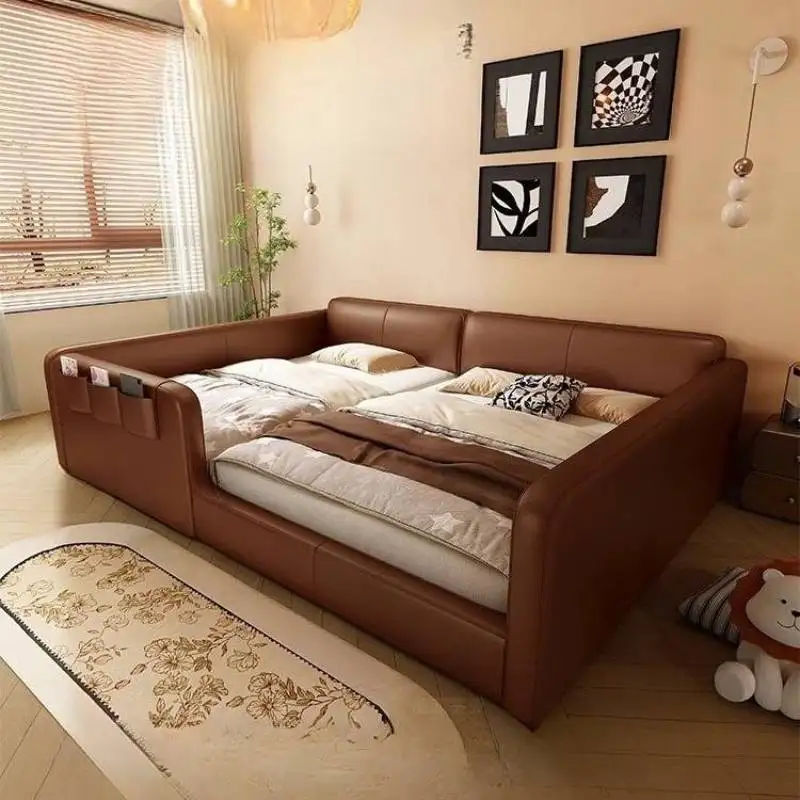 Wooden Nordic Double Bed Australia Luxury Normal Frame Floating Double Bed Adults Modern Cama Matrimonial Furniture For Home