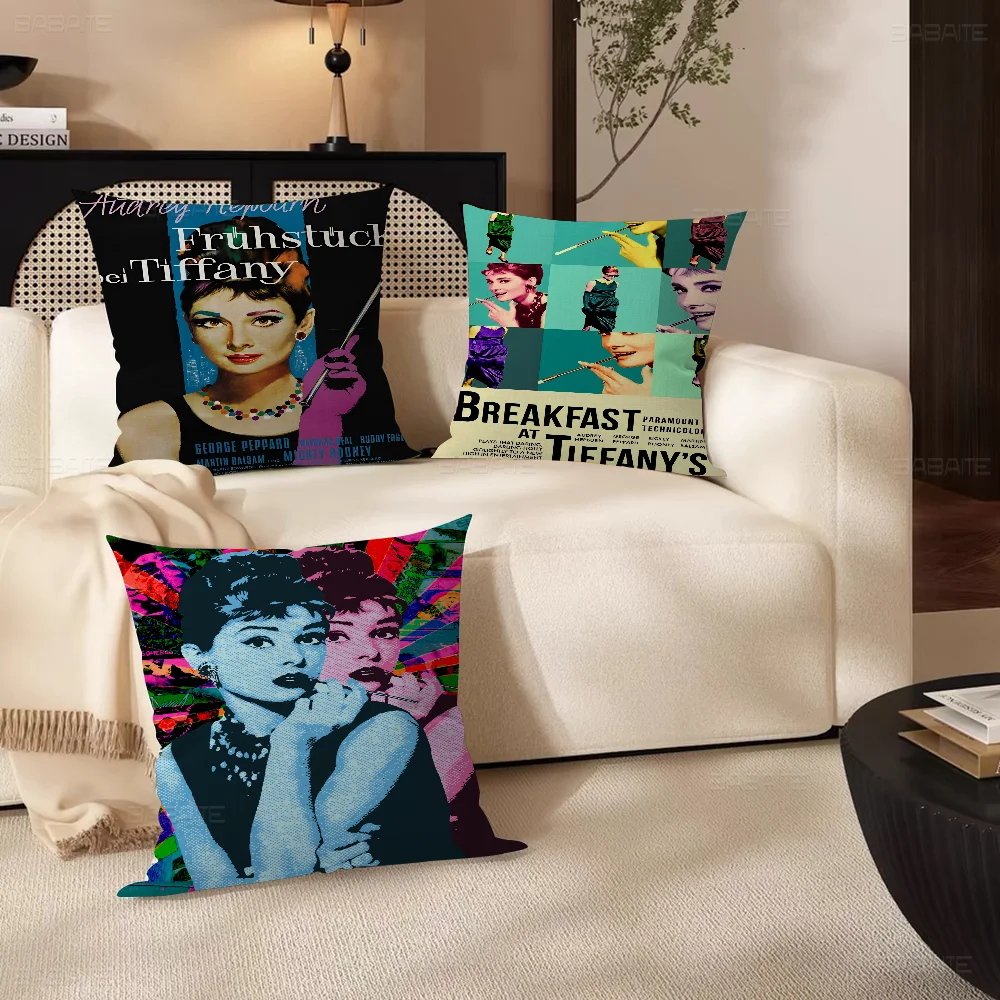 

Breakfast At Tiffany's Audrey Hepburn Decorative Room Aesthetics Pillow Case Home Decor Bedroom Bed Couch Pillow Cover 45x45