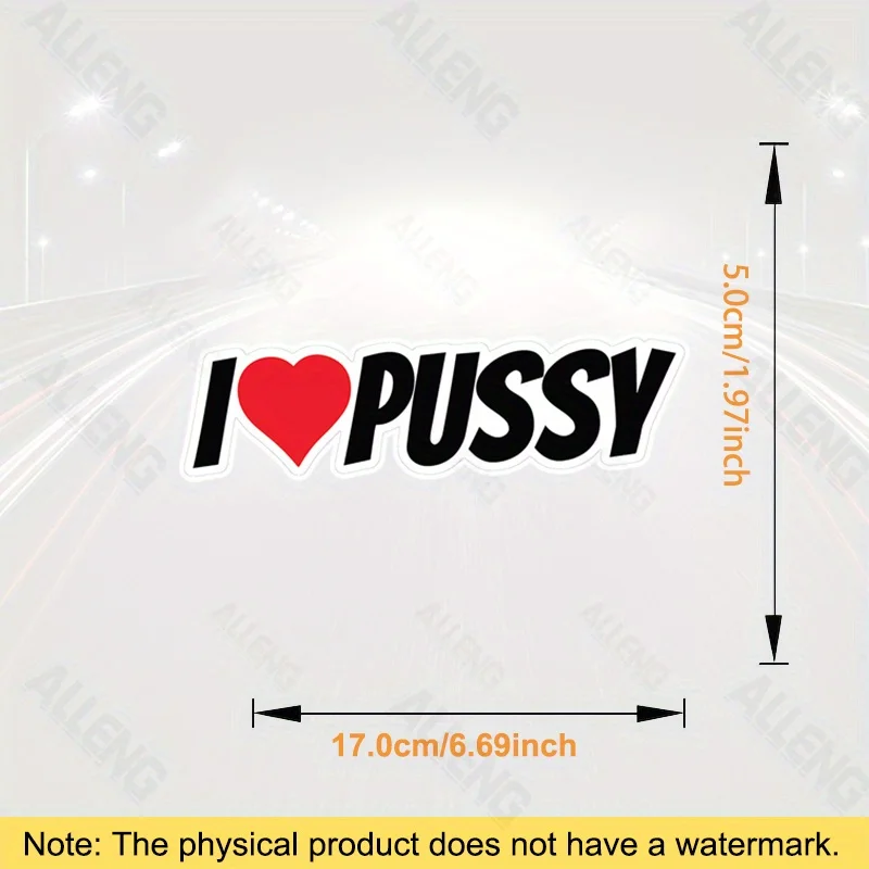 Paquete de 3 pegatinas de vinilo I Love Pussy Fun, superficie mate, perfectas para portátiles, accesorios externos duraderos, ALLENG