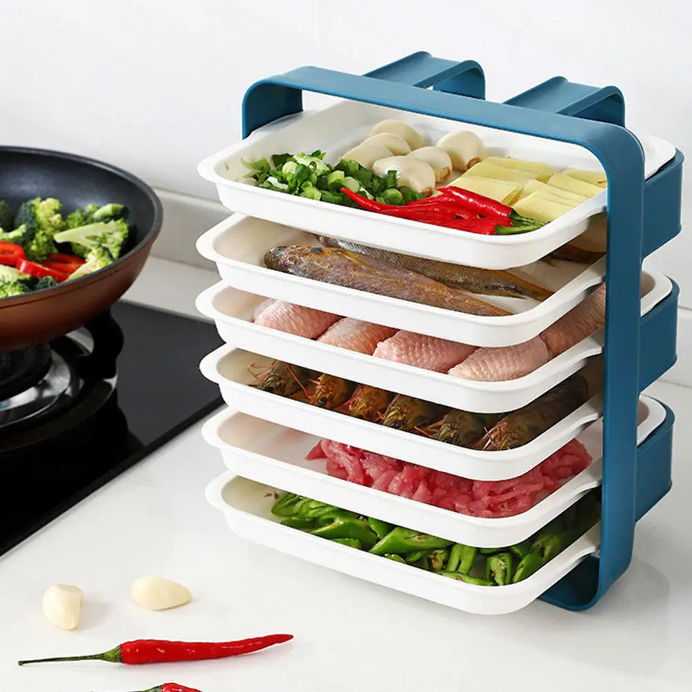 

Набор из 1 шт. Премиум-класса: настенная сушилка для кухонной утвари из полипропилена с глубокими штабелируемыми боковыми тарелками для горячих блюд, фруктов, морепродуктов и закусок