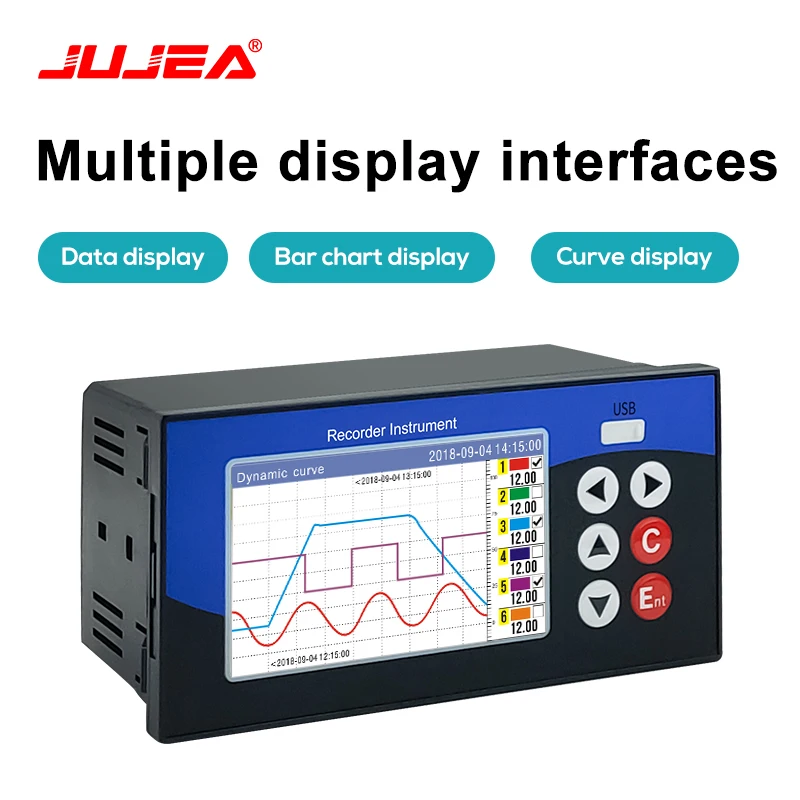 6 Channels Data Logger Temperature And Humidity Flow Current Voltage Record RS485 Signal Output