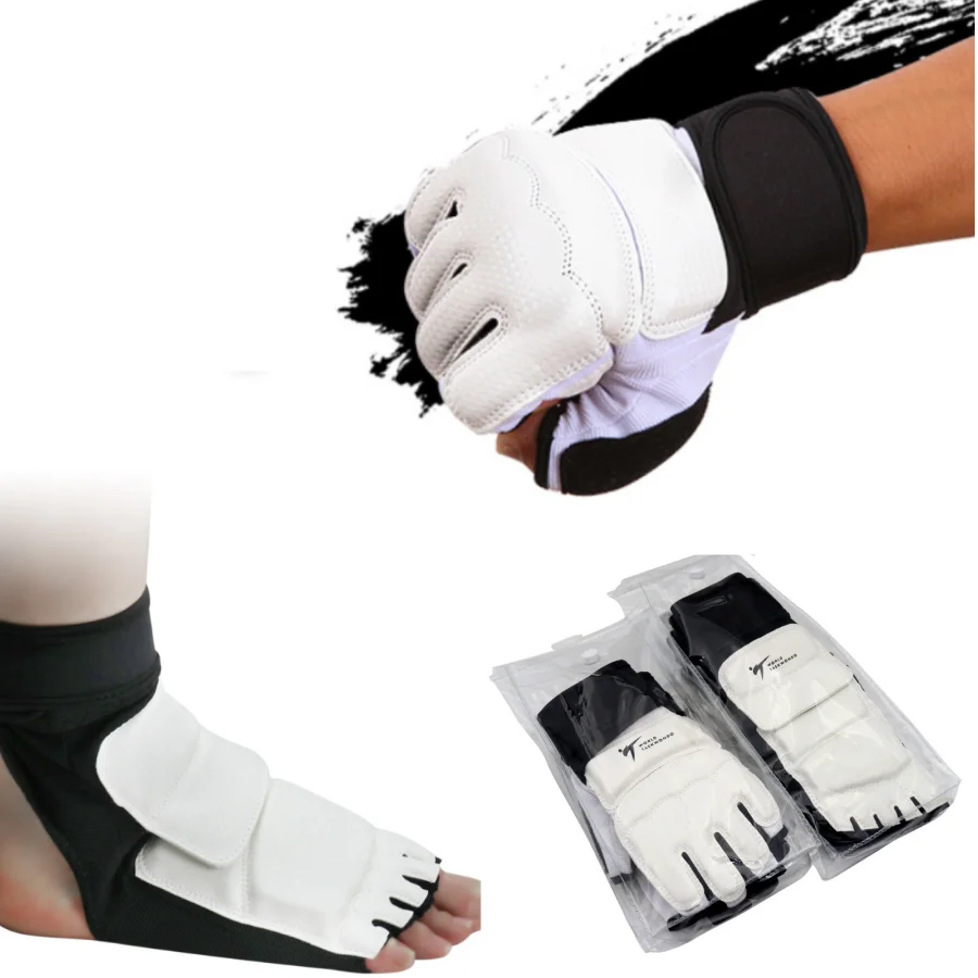 

Taekwondo Protectors Sanda Karate Gloves Taekwondo Equipment Half Finger Protector Boxing Hand Foot Protection Foot Guards