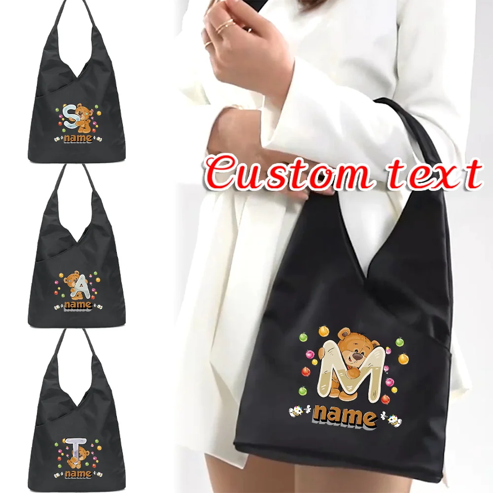 حقيبة تسوق نسائية مخصصة ذات سعة كبيرة للتنقل على شكل دب كرتوني