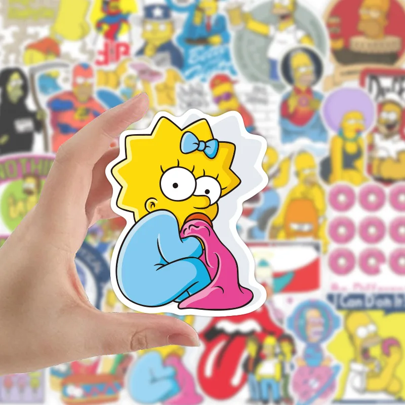 50PCS Cartoon Animation New Simpson Family Waterproof Sticker