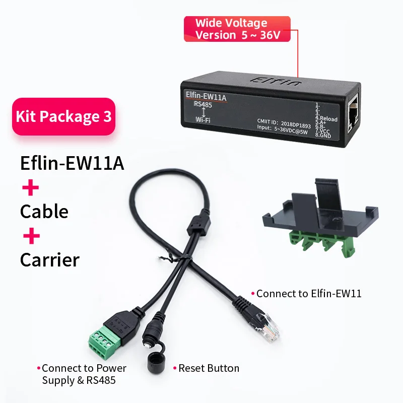 HF Elfin-EW11A Serial Port RS485 to WiFi Device IOT Server Module Support TCP/IP Telnet Modbus TCP Protocol