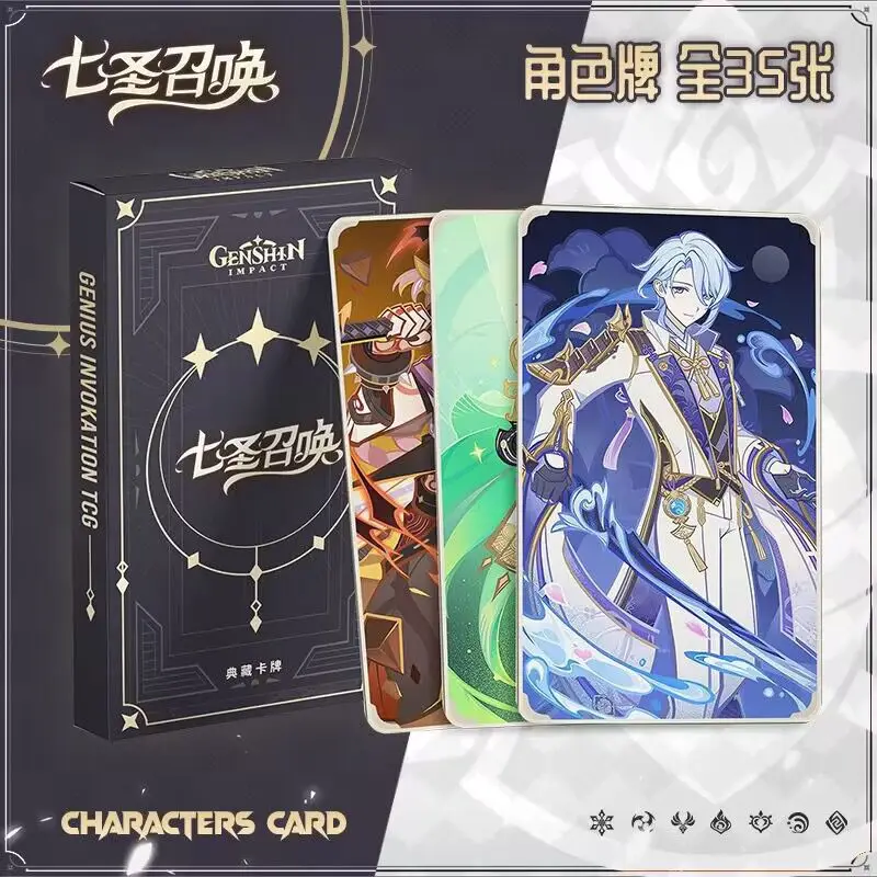 

Anime Game Impact Genius Invokation TCG Card Collection No Word Photo Cards Coated Paper Anime Peripheral Tabletop Fans Gifts