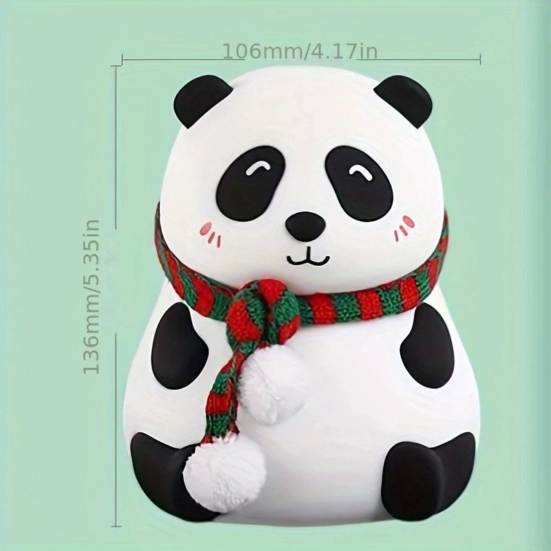 New LED Panda Night Light Silicone Timer Auto Shutoff Operated lamp