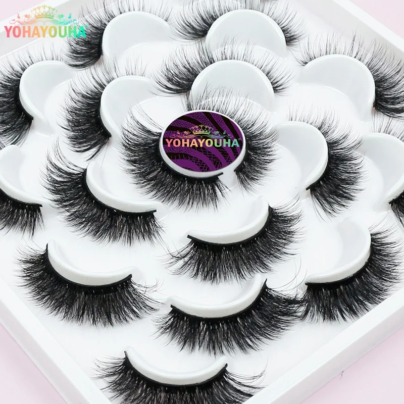 

YOHAYOUHA 18mm 10in1 Thick Natural Manga Fluffy Individual Eyelash Extension Clusters Mink Strips Maquillage Femmes Accessories