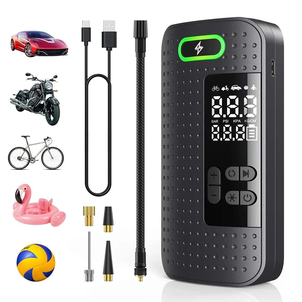 Handheld Air Compressor Wireless/Wired Inflatable Pump Portable Air Pump Tire Inflator Digital for Car Bicycle Balls