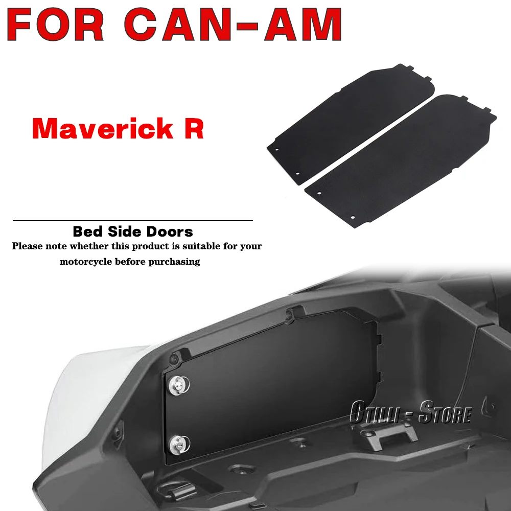 

For CAN-AM MAVERICK R 2024 Motorcycle modification accessories UTV New Rear Storage Bed Side Doors Black Kit