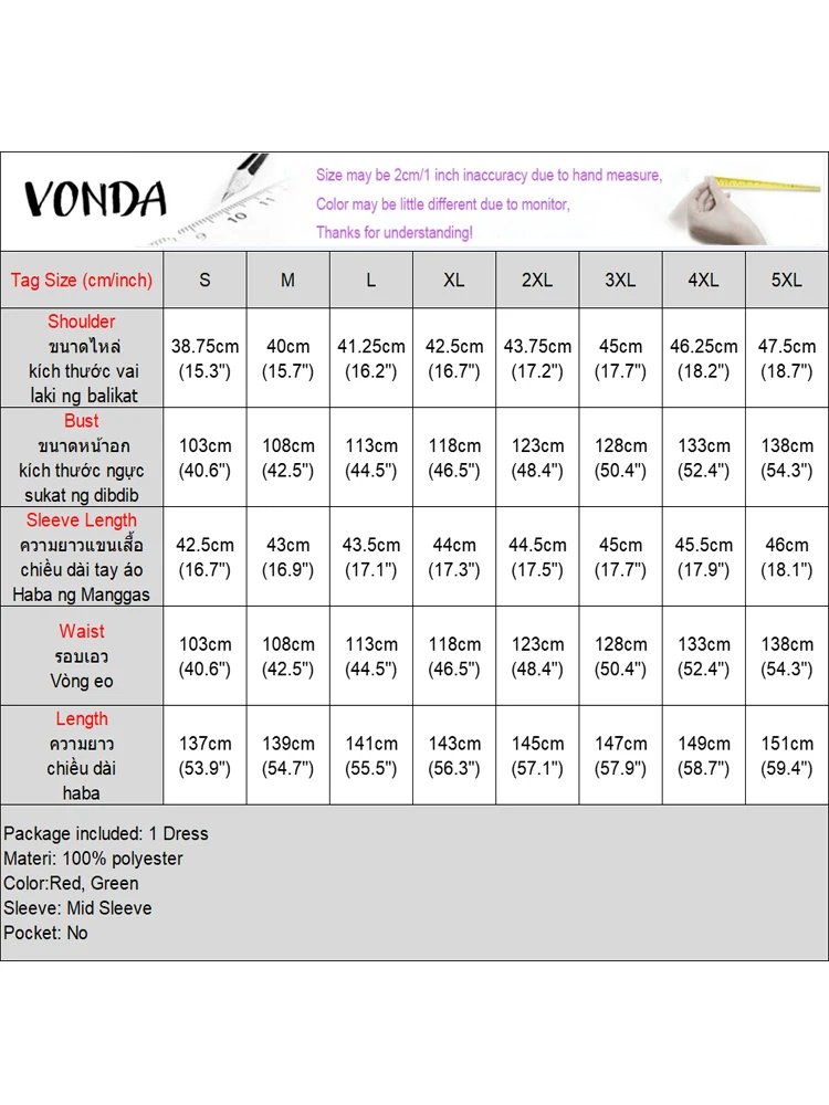 VONDA Women Bohemian Long Maxi Dress Summer Party Vestidos 2025 Printed Sundress Vintage Casual O-Neck Loose Robe Oversized