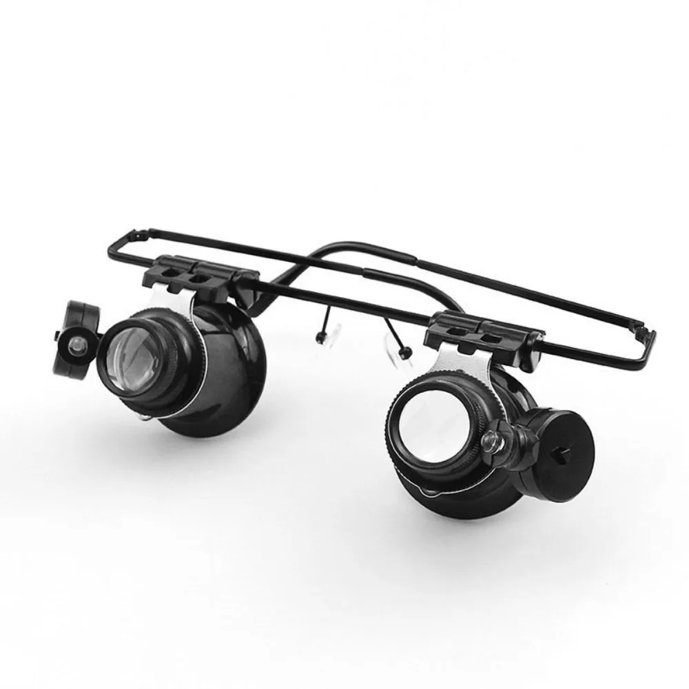 

Adjustable 20X Magnifier Double Eye Glasses with LED Lights Hands-free 20X Lens Magnifying Eyewear Portable Headband Mount
