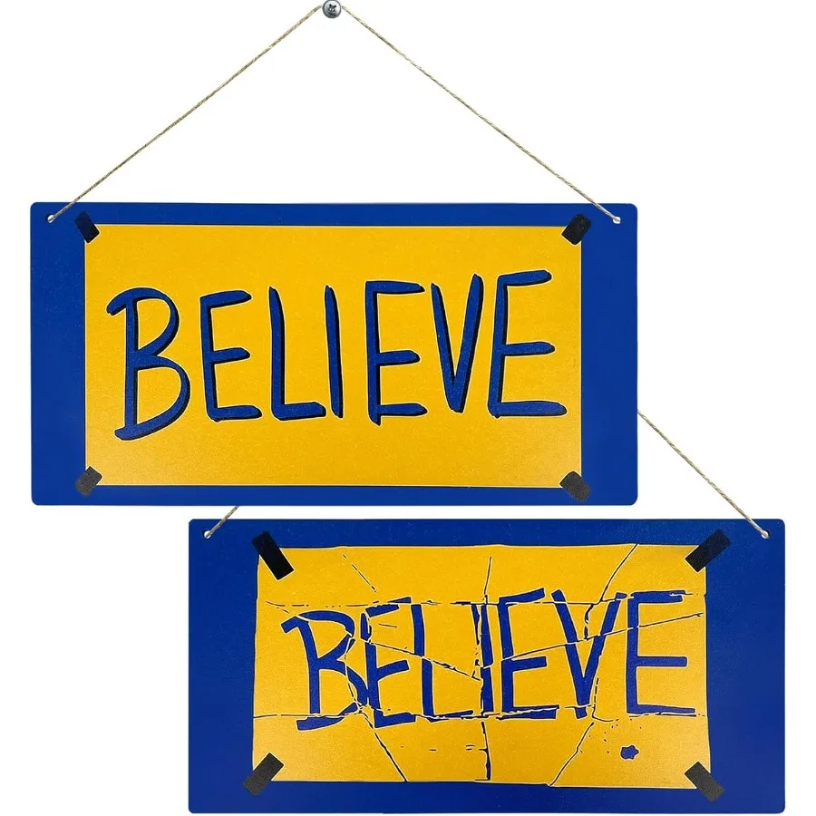 2 قطعة تحفيزية صدق علامات برنامج تلفزيوني المنزل مكتب الباب الأمامي معلقة اللوحة لكرة القدم كذبة مدرب غرفة نوم رجل الكهف عيد الميلاد D #1