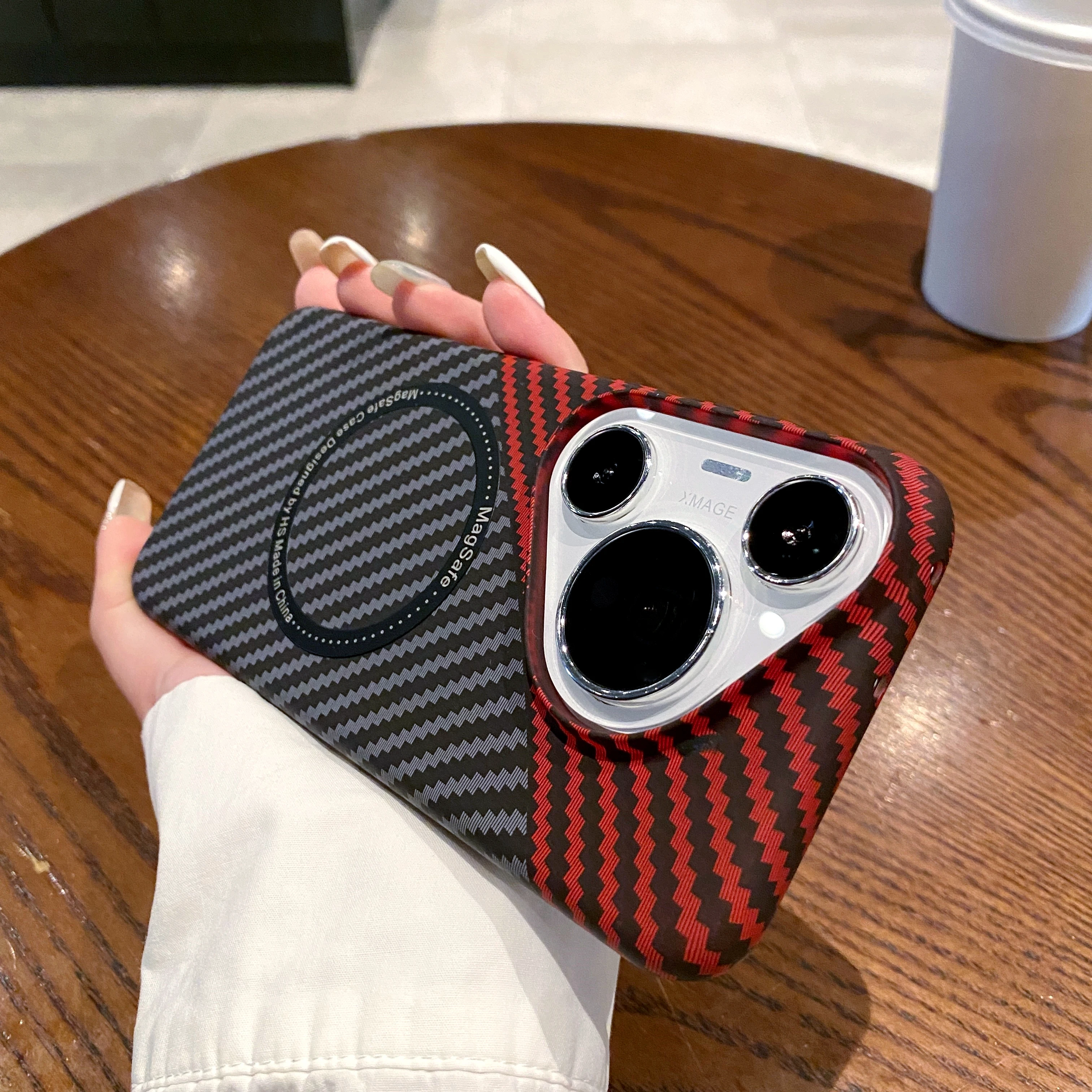 Shockproof Carbon Fiber Pattern Magnetic Case, Wireless Charging, Slim PC Hard Phone Cover, Huawei Pura 70 Pro 70 Ultra