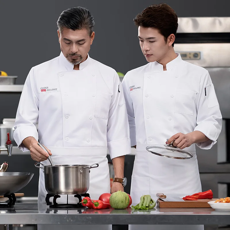 

Униформа шеф-поваров в китайском стиле для зимы, для персонала гостиниц, ресторанов и кухонного персонала, одежда шеф-поваров с длинными рукавами.