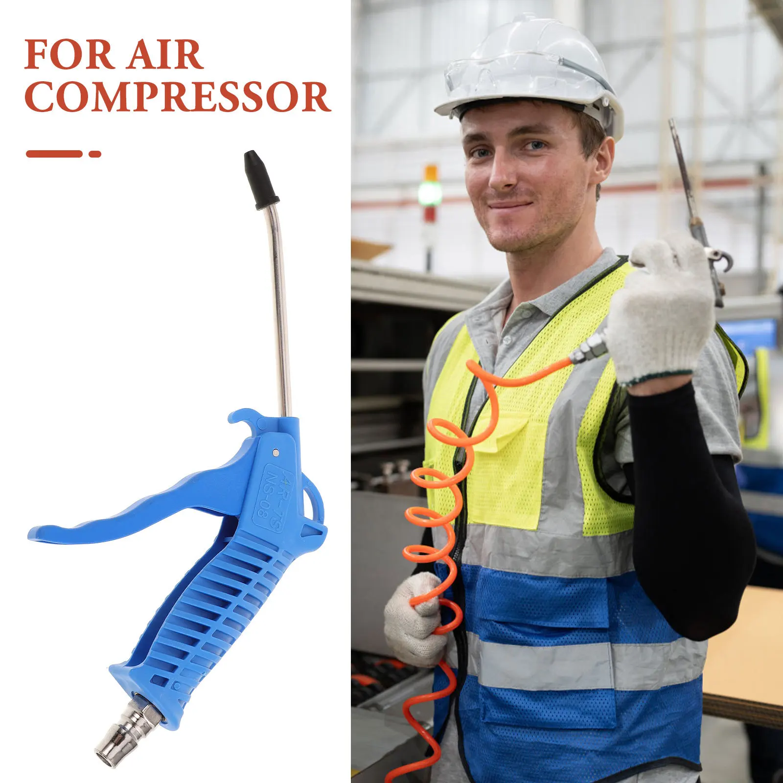 Kit spolverino per soffiatore d'aria Strumento pneumatico per la rimozione della polvere ad alta pressione per la pulizia della tastiera del PC Officina Parti del motore del garage Aria