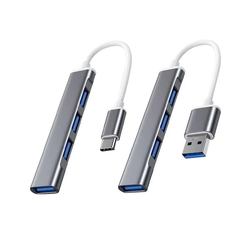 1/2/3/4pcs 4 Port USB 3.0 Hub Multiport OTG Type C Splitter Stable High Speed USB&Type-C Adapter For PC Computer Accessories PC
