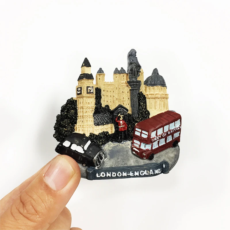 

‌London England Resin Fridge Magnet - Iconic Landmarks and Vehicles Decorative Sticker‌