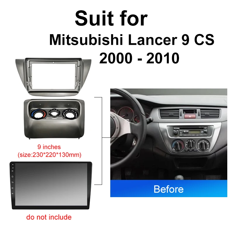 Kenvox Car Radio For Mitsubishi Lancer 9 CS 2000 2010 Android 2 Din dvd gps Stereo Mounting Bezel Faceplate Frame panel Kit