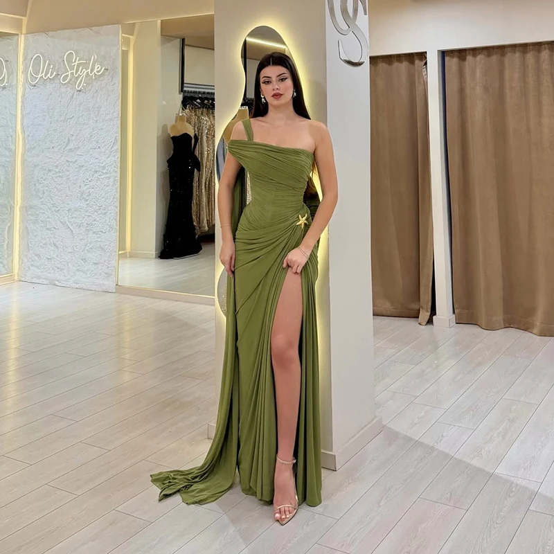 

Eightree 2026 Maxi Evening Dresses One Shoulder Mermaid Split Prom Dresses Saudi Arabia Formal Occasion Prom Gowns Customize