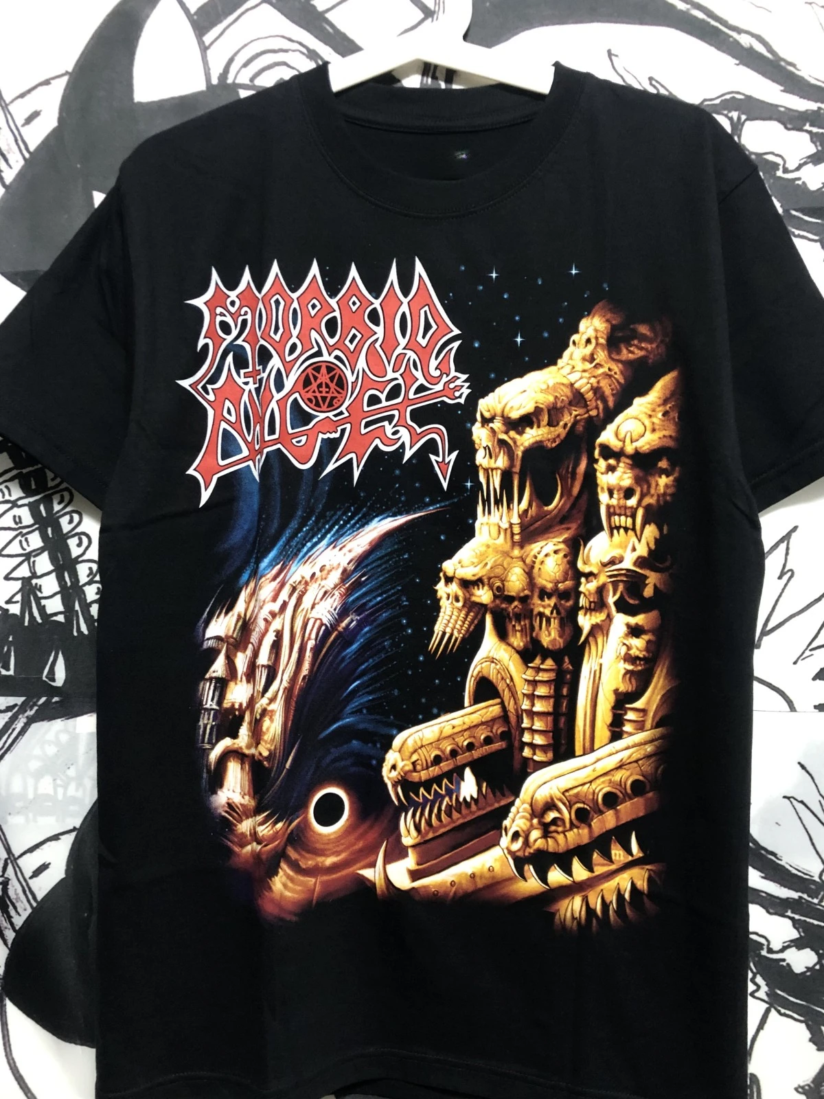 

Band Morbid Angel Death Metal Thailand Imported Short Sleeve T-Shirt Polar Night 108 Metal Rock Dark Niche Dark Niche
