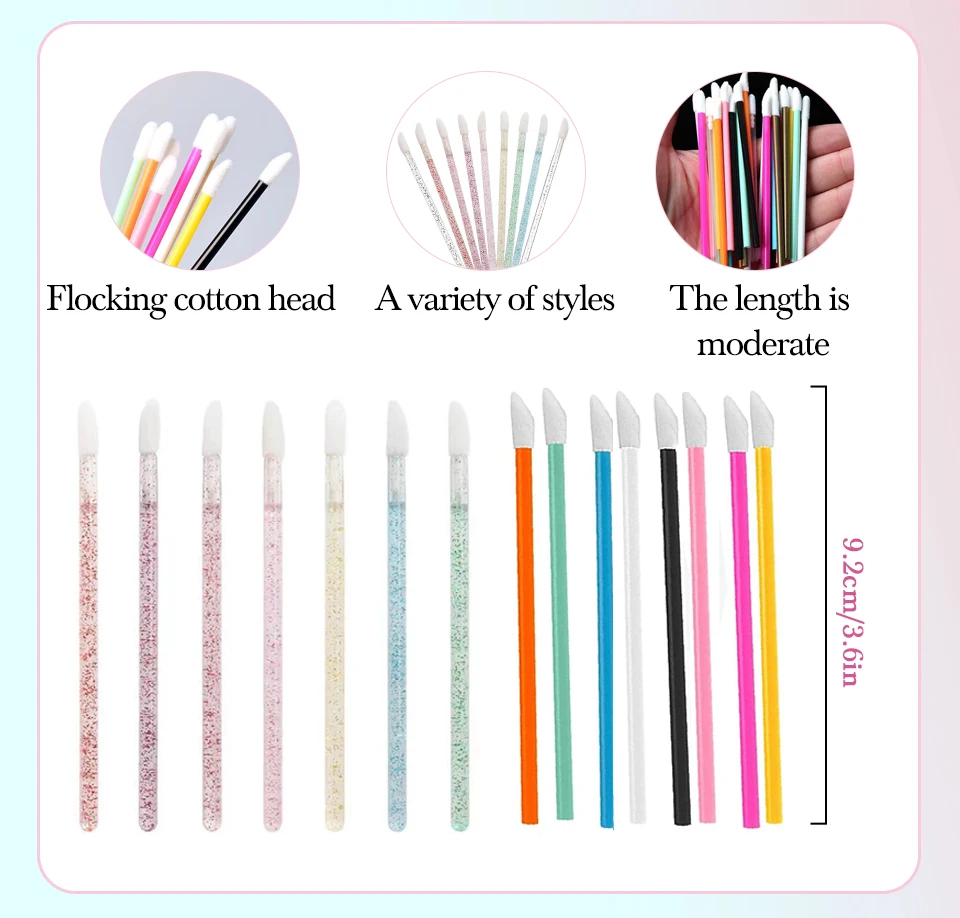 50Pcs Disposable Lip Lint Free Applicators Lipstick Testers Wands Applicators for Makeup Lip Brushes Eyebrow Makeup Beauty Tool