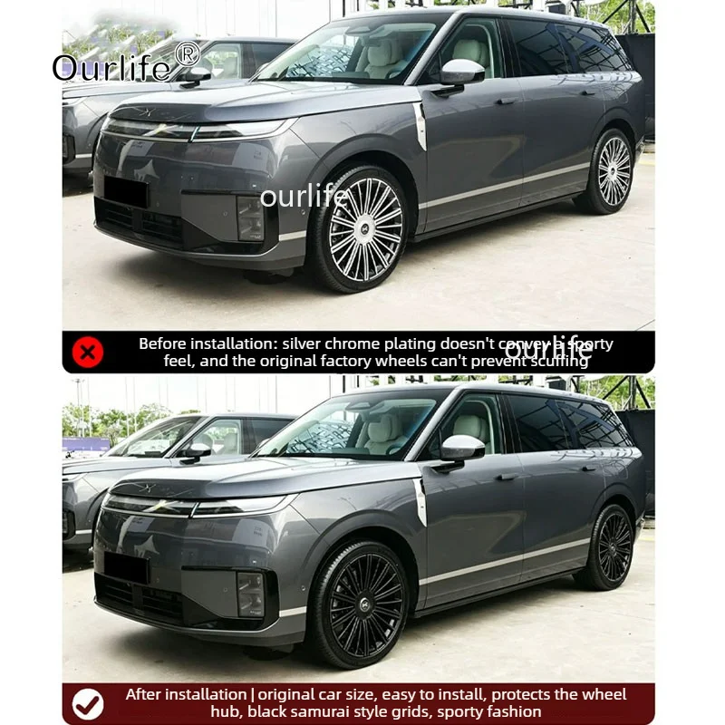 For XPENG GX 2026 2027 Car wheel hub Blackened decorative Black Warrior stickers Auto modification accessories