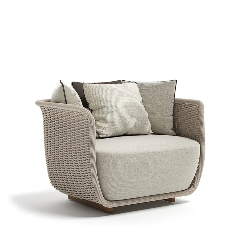 Outdoor sofa simple Nordic courtyard garden rattan y