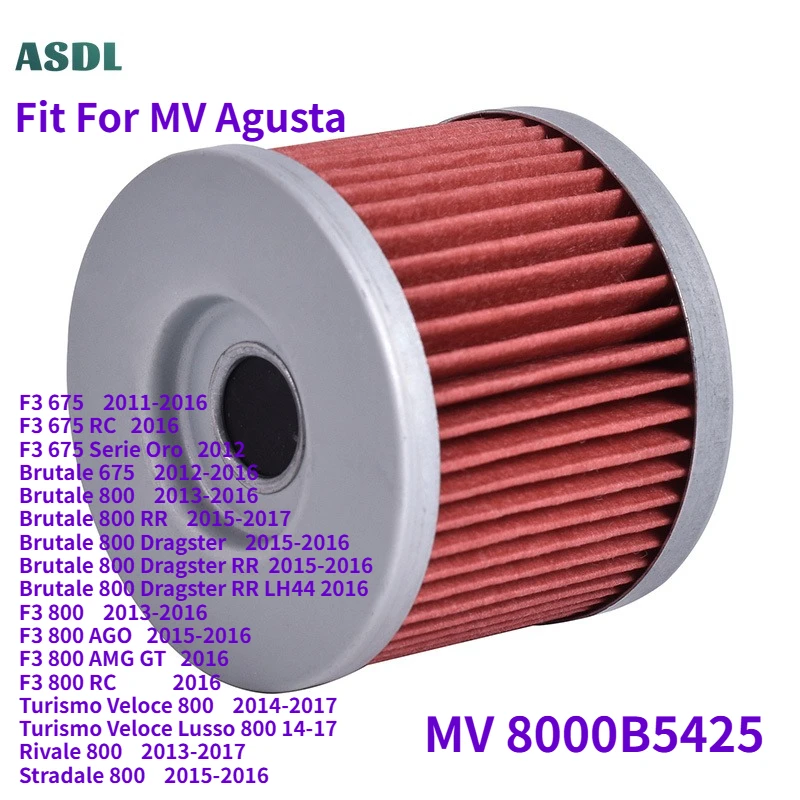 

800CC Motorcycle Engine Oil Filter For MV Agusta F3 675 RC Serie Oro Brutale 675 800 RR Dragster F3 Turismo Veloce Rivale 800