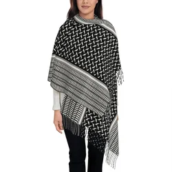 Arabic Kufiya Hatta Traditional Keffiyeh Pattern Scarf for Women Fall Winter Shawl Wrap Long Large Shawl Scarf for Evening Dress