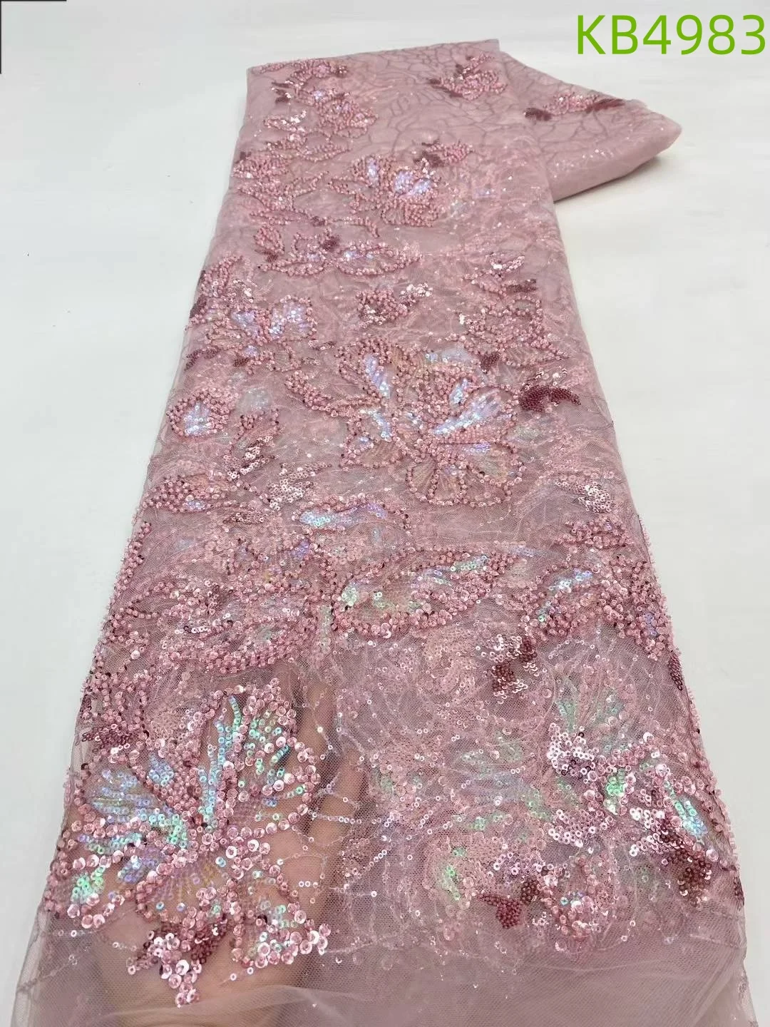 قماش دانتيل أفريقي 5 ياردات جودة عالية 2025 قماش أرجواني مع ترتر مطرز لفستان حفلات الزفاف خياطة الزفاف KB4983